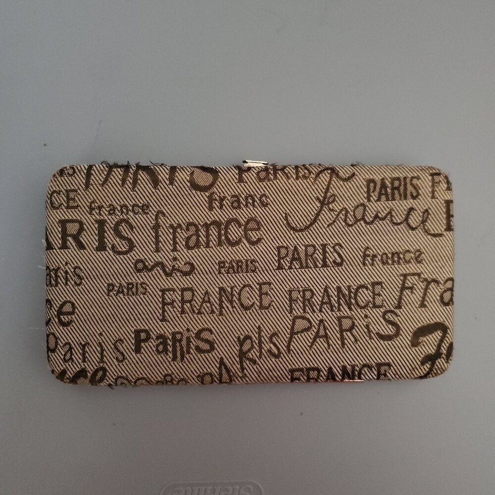 Paris France Hard Case Snap Closure Wallet